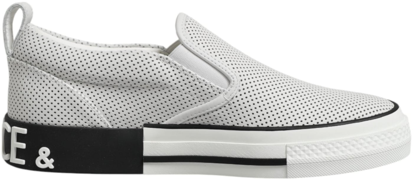 Dolce & Gabbana White Perforated Custom 2.Zero Sneakers Shoes