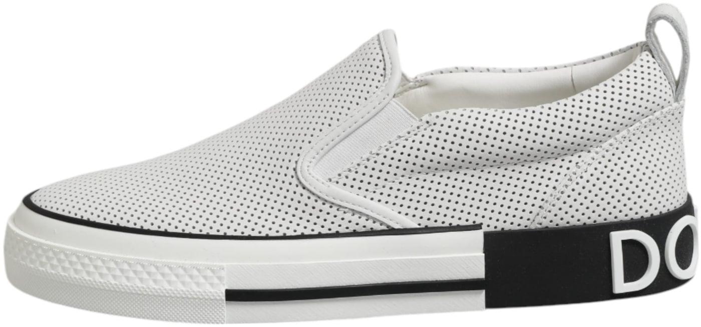 Dolce & Gabbana White Perforated Custom 2.Zero Sneakers Shoes