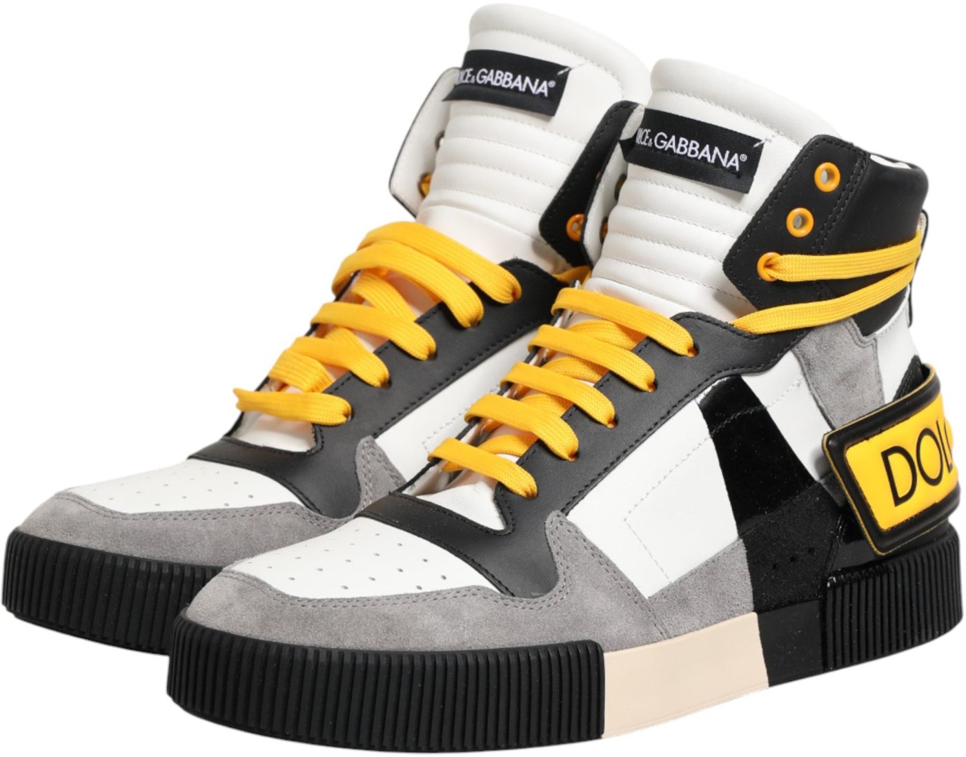 Dolce & Gabbana Multicolor Calf High Top Sneakers Shoes