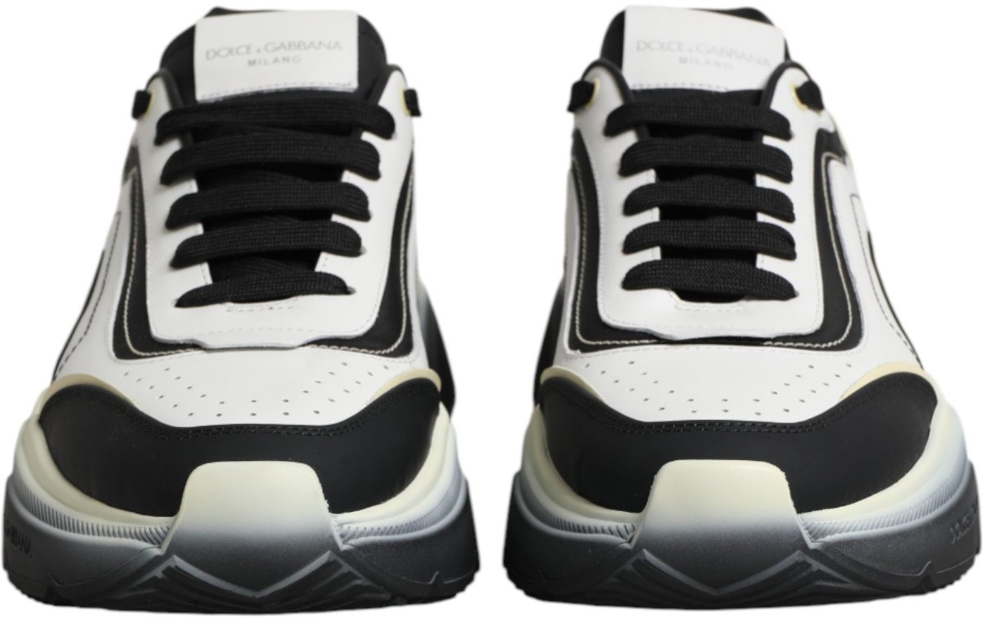 Dolce & Gabbana White Black Daymaster Two Tone Sneaker Shoes