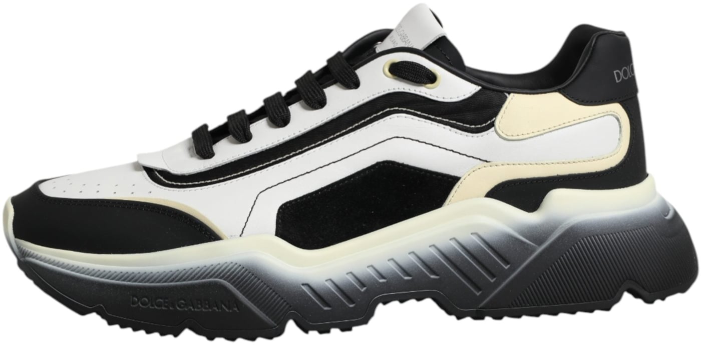 Dolce & Gabbana White Black Daymaster Two Tone Sneaker Shoes