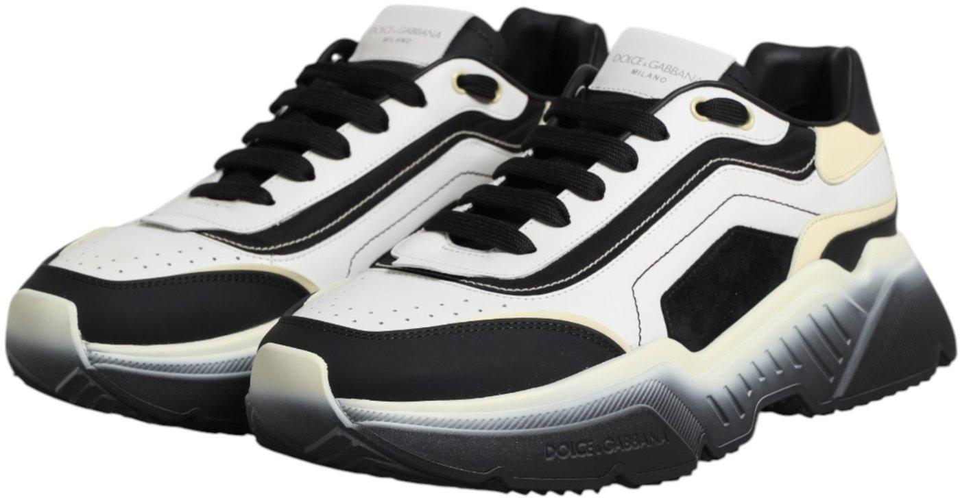 Dolce & Gabbana White Black Daymaster Two Tone Sneaker Shoes