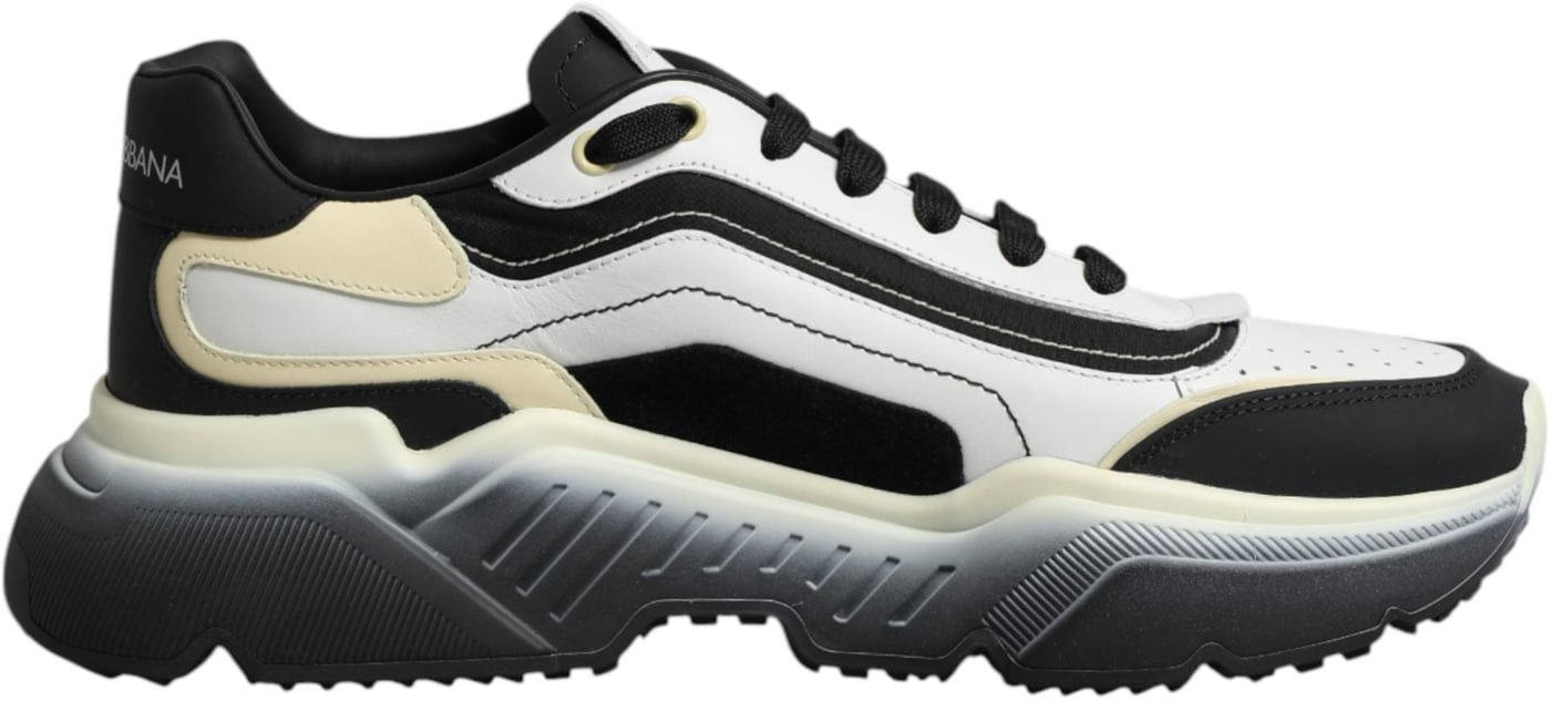 Dolce & Gabbana White Black Daymaster Two Tone Sneaker Shoes