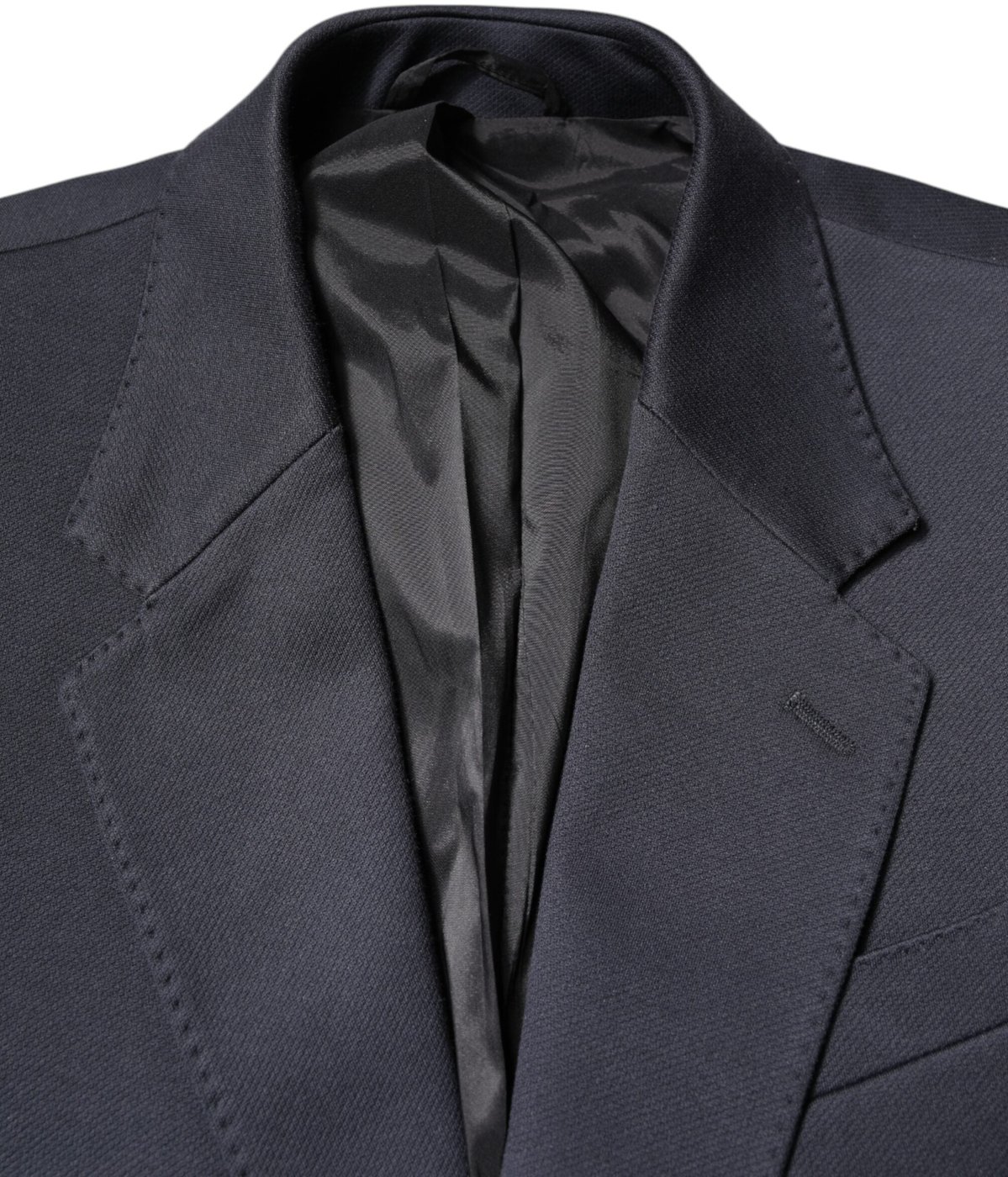 Dolce & Gabbana Dark Blue Cotton Men Jacket Coat Suit Blazer