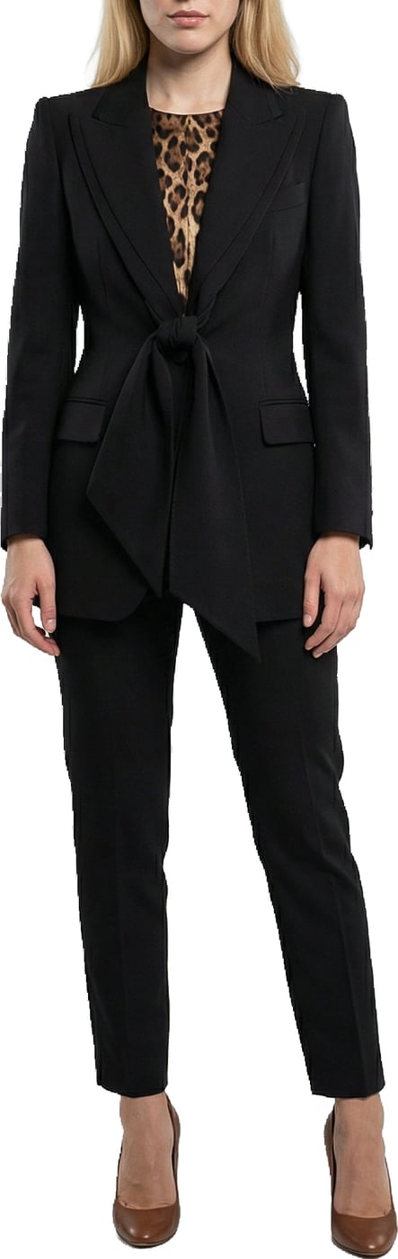 Dolce & Gabbana Black Polyester Coat