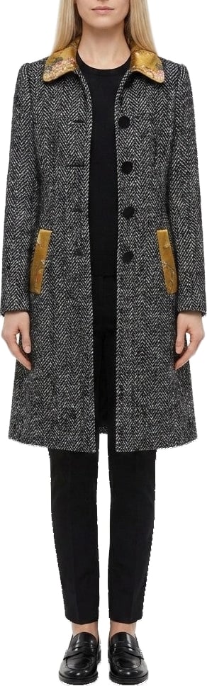 Dolce & Gabbana Gray Elastane Coat