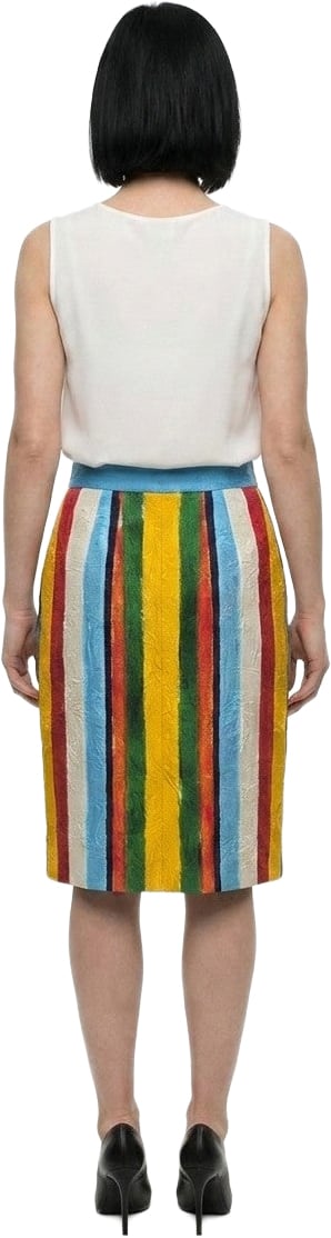 Dolce & Gabbana Multicolor Cotton Midi Skirt