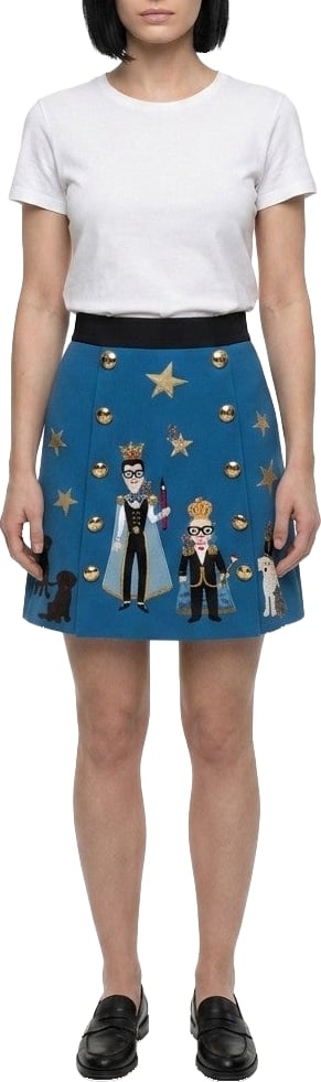 Dolce & Gabbana Blue Elastane Mini Skirt