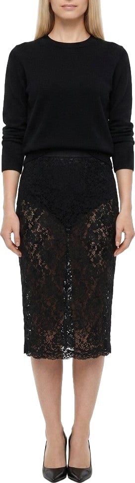 Dolce & Gabbana Black Polyamide Midi Skirt