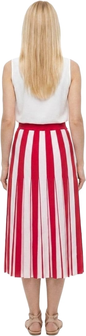 Dolce & Gabbana Red Elastane Midi Skirt