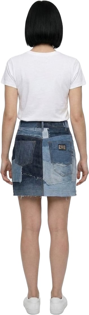 Dolce & Gabbana Bicolor Cotton Mini Skirt