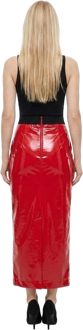 Dolce & Gabbana Red Elastane Long Skirt