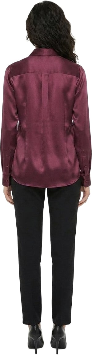 Dolce & Gabbana Burgundy Silk Shirt