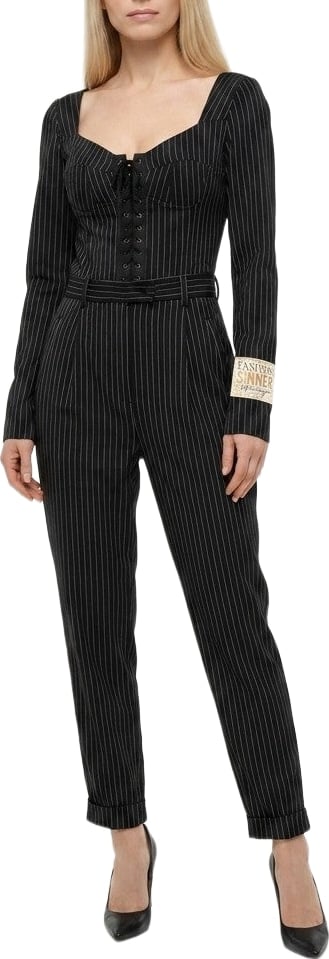 Dolce & Gabbana Black And White Cotton Jumpsuit