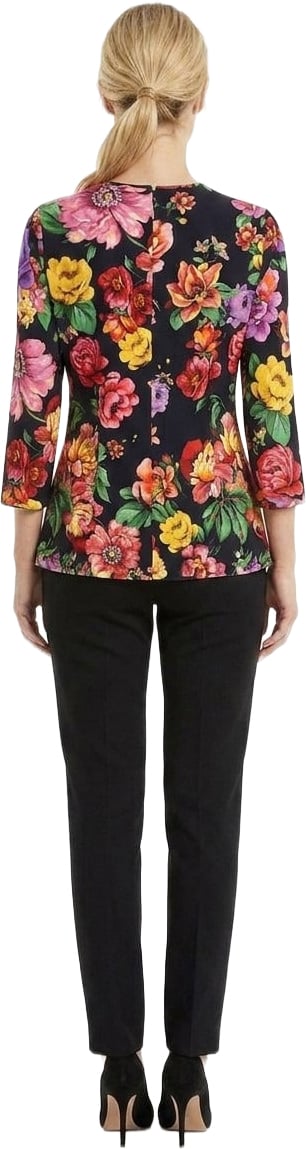 Dolce & Gabbana Multicolor Elastane Long Sleeve T-Shirt