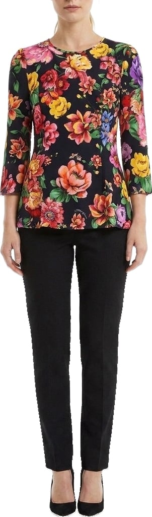 Dolce & Gabbana Multicolor Elastane Long Sleeve T-Shirt