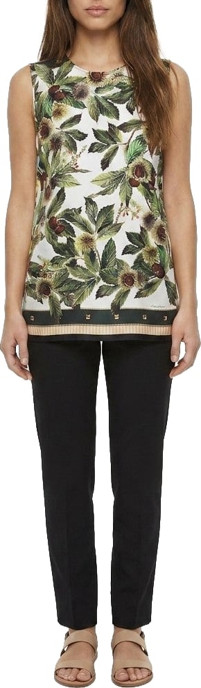 Dolce & Gabbana Multicolor Silk Sleeveles T-Shirt