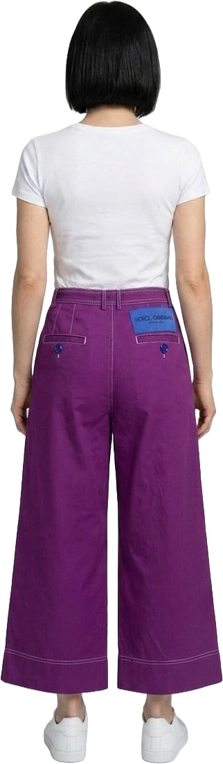 Dolce & Gabbana Bicolor Cotton Cropped Pants