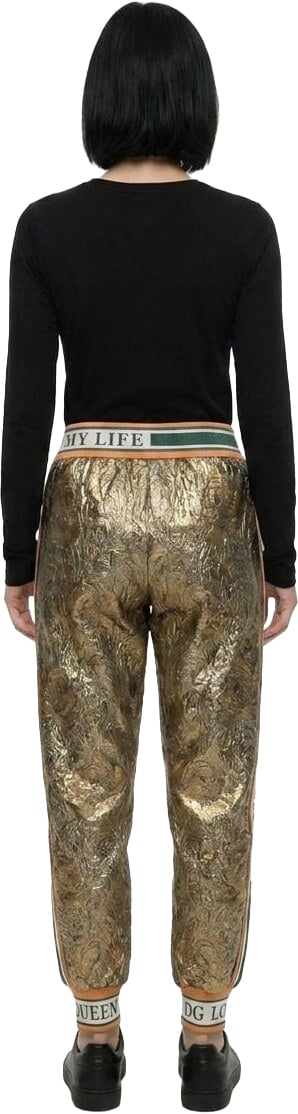 Dolce & Gabbana Gold Metallic Fibre Casual Pants
