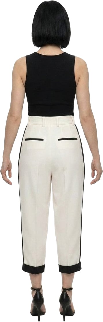 Dolce & Gabbana Black And White Virgin Wool Cropped Pants