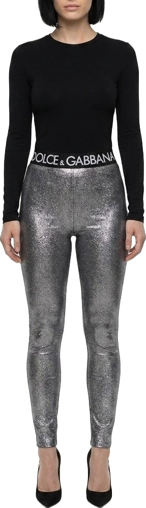 Dolce & Gabbana Silver Polyester Leggings