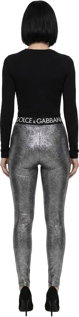Dolce & Gabbana Silver Polyester Leggings