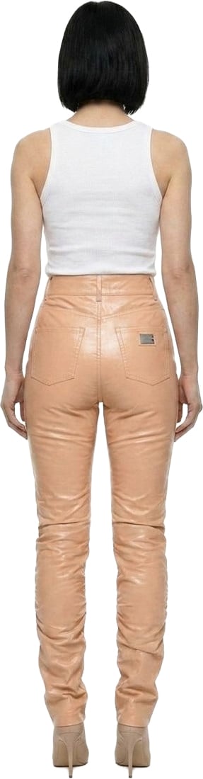 Dolce & Gabbana Beige Leather Pants