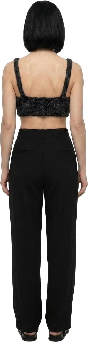 Dolce & Gabbana Black Marabou Tank Tops
