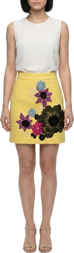 Dolce & Gabbana Yellow Wool Mini Skirt