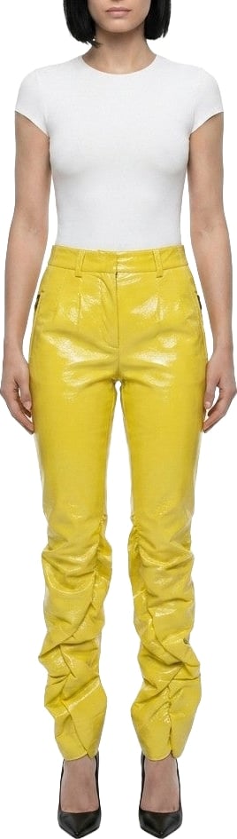 Dolce & Gabbana Yellow Leather Pants