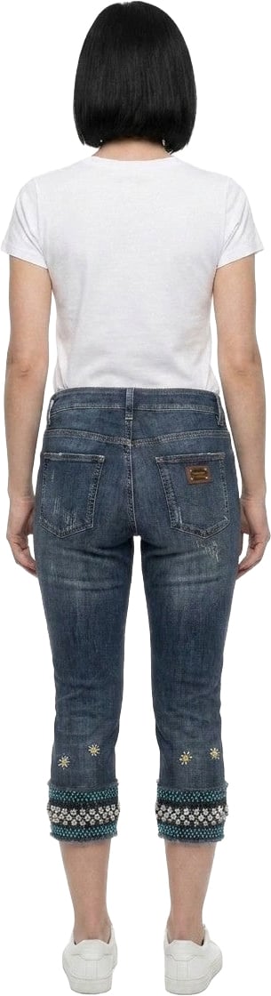 Dolce & Gabbana Blue Cotton Cropped Jeans
