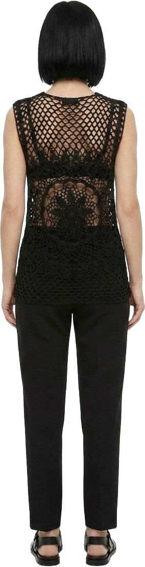 Dolce & Gabbana Black Cotton Sleeveles Sweater