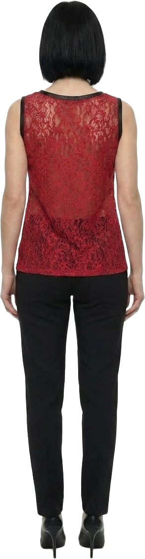 Dolce & Gabbana Red Acetate Sleeveles T-Shirt