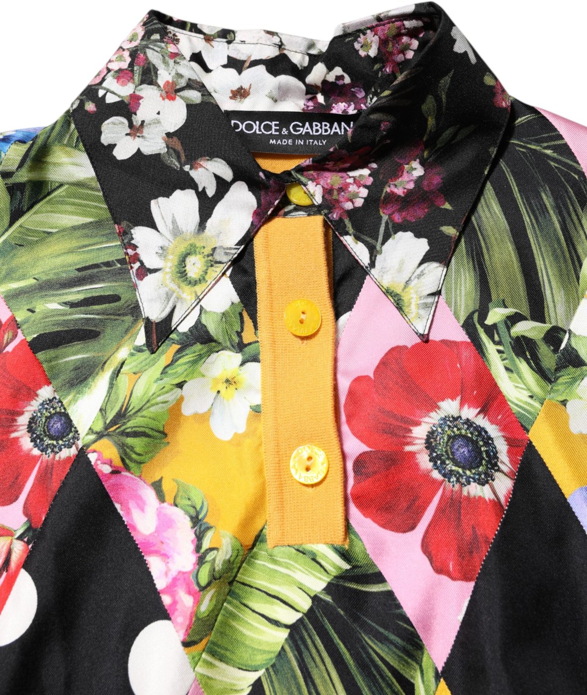Dolce & Gabbana Multicolor Floral Long Sleeves Polo Top