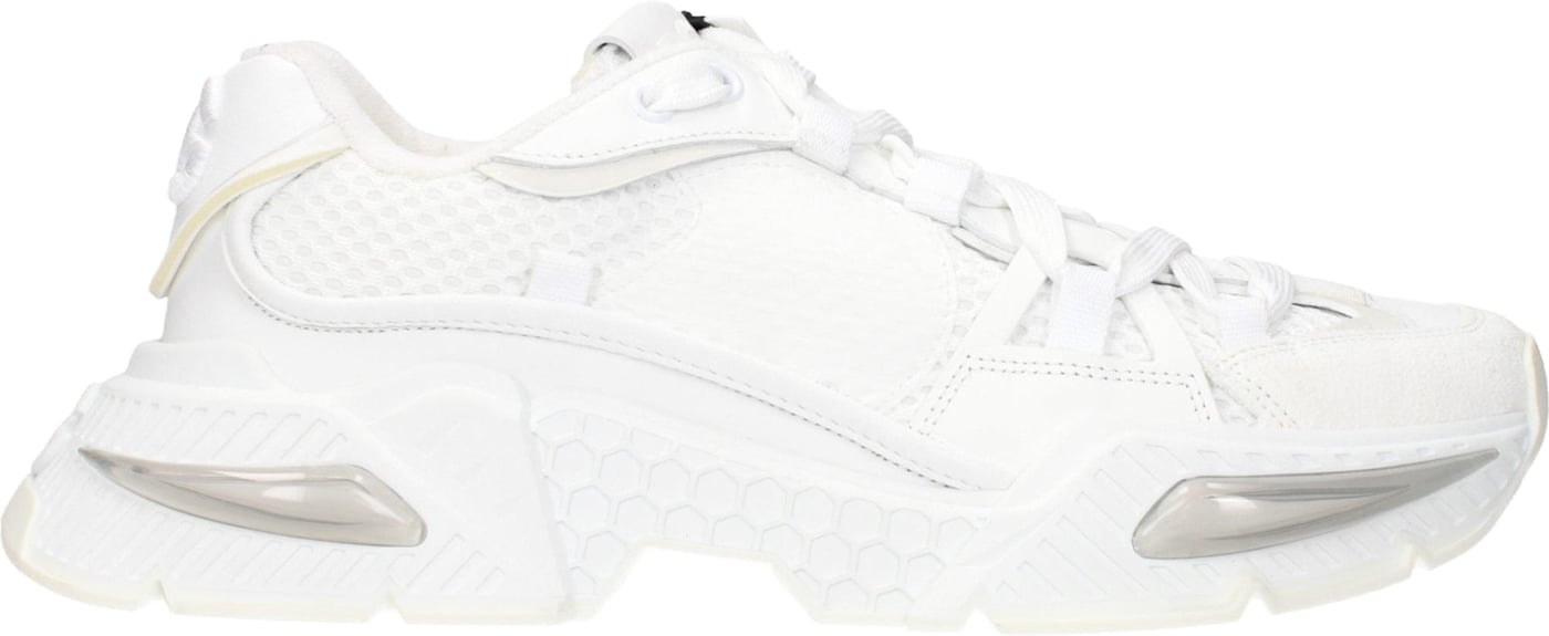 Dolce & Gabbana White Fabric Athletic Sneakers