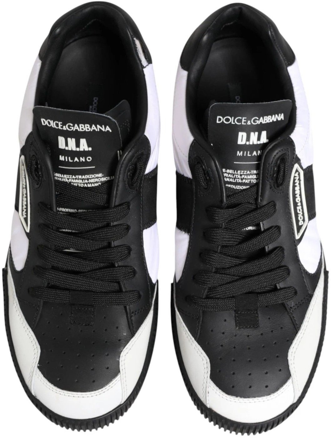 Dolce & Gabbana Black White MIAMI Low Top Men Sneakers Shoes