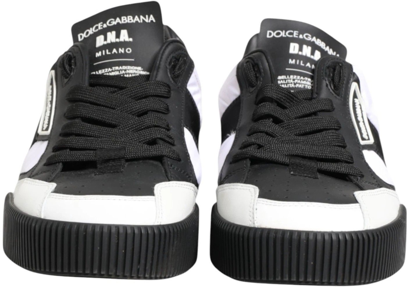 Dolce & Gabbana Black White MIAMI Low Top Men Sneakers Shoes