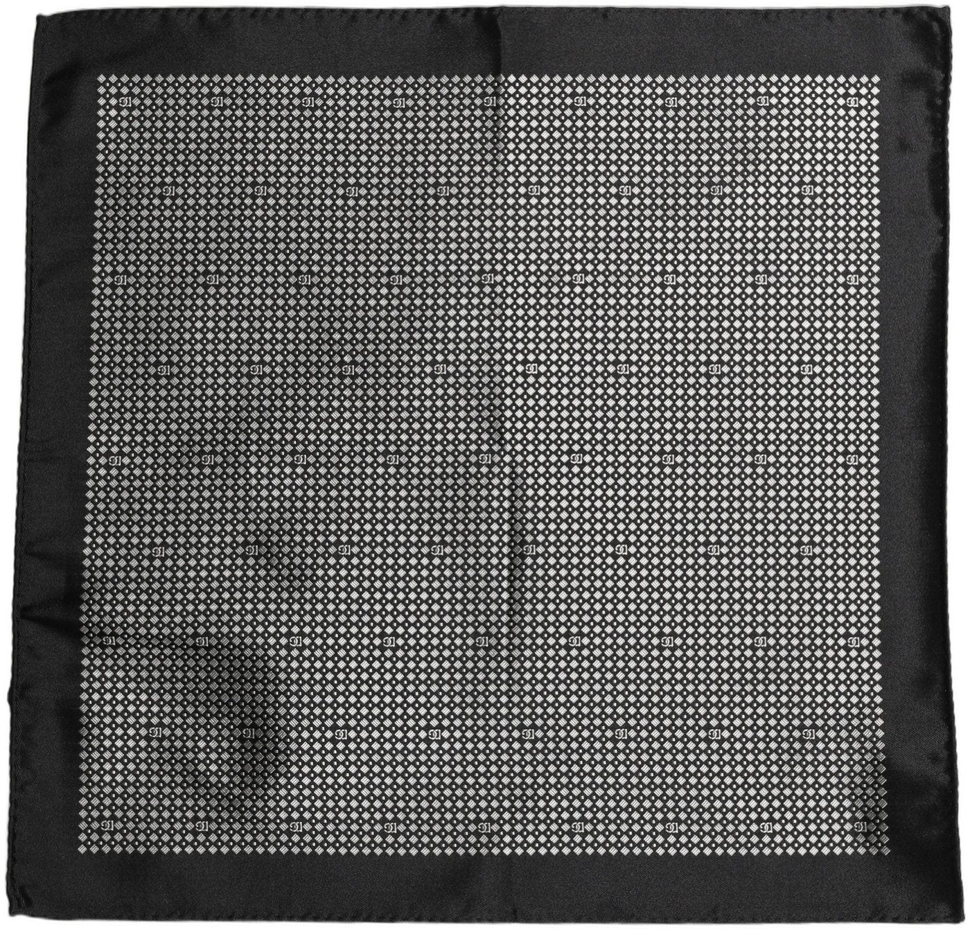 Dolce & Gabbana Black White Patterned Pocket Square Scarf