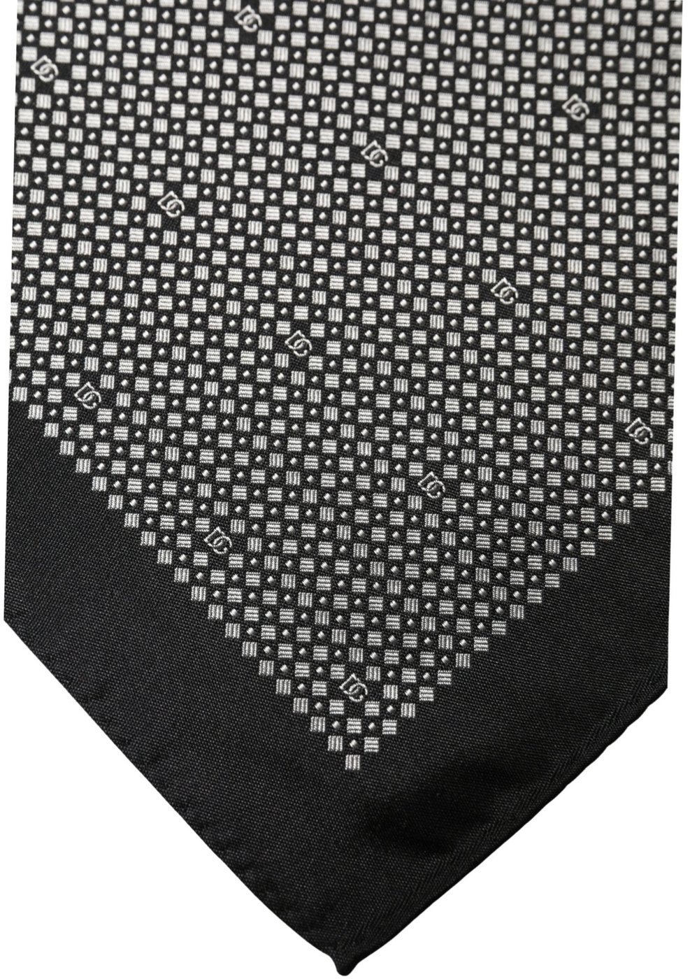 Dolce & Gabbana Black White Patterned Pocket Square Scarf