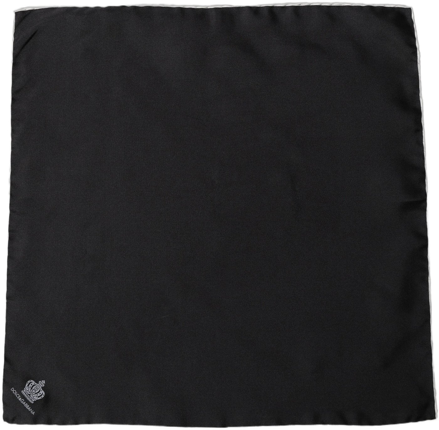 Dolce & Gabbana Men Black Silk Pocket Square Foulard Scarf