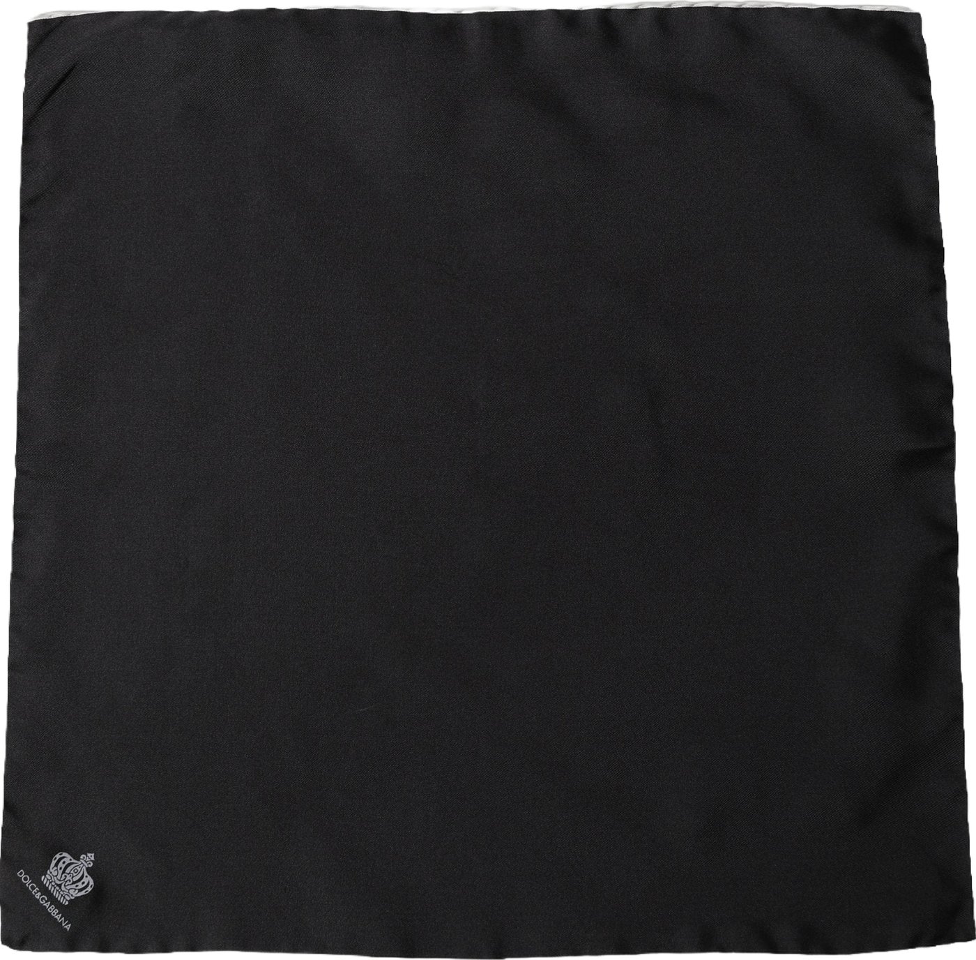 Dolce & Gabbana Men Black Silk Pocket Square Foulard Scarf