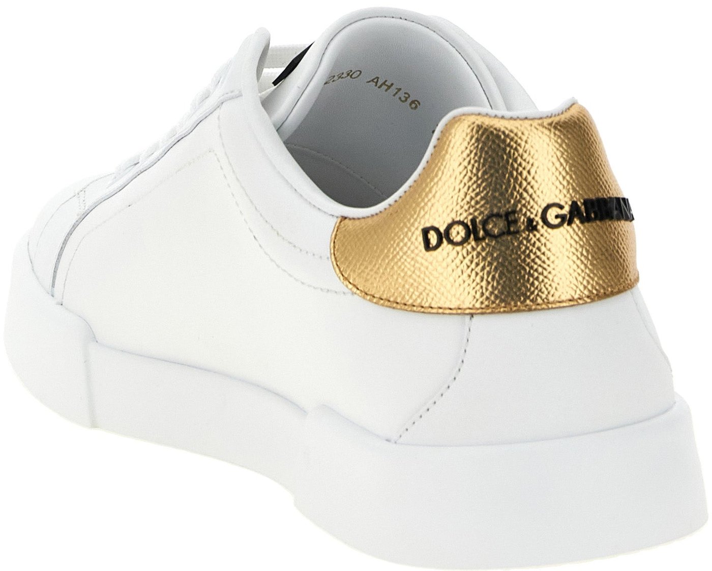 Dolce & Gabbana Gold Calfskin Low Top Sneakers