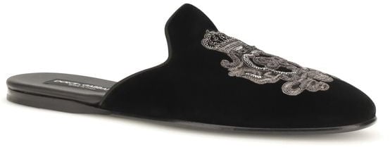 Dolce & Gabbana Black Velvet Flats