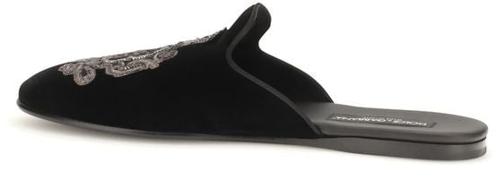 Dolce & Gabbana Black Velvet Flats