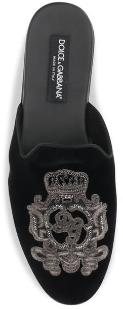 Dolce & Gabbana Black Velvet Flats