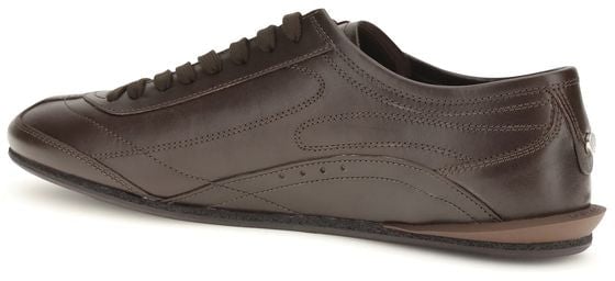 Dolce & Gabbana Brown Calf Leather Bos Taurus Low Top Sneakers
