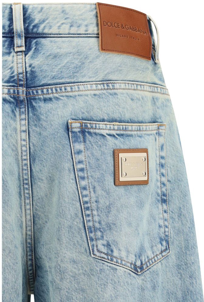 Dolce & Gabbana Blue Cotton Relaxed Fit Jeans
