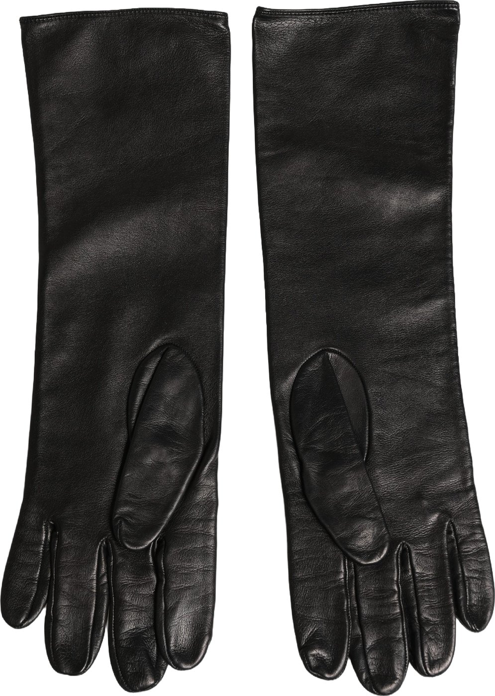 Dolce & Gabbana Black Genuine Leather Embossed DG Logo Gloves