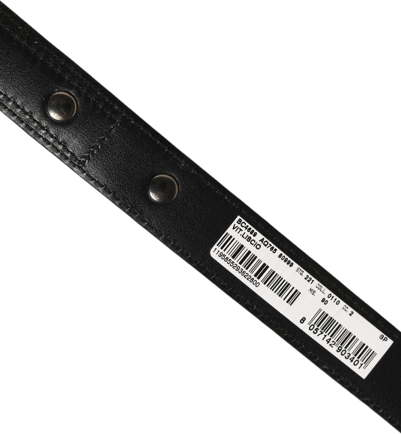 Dolce & Gabbana Black Leather Silver Tone Metal Buckle Belt
