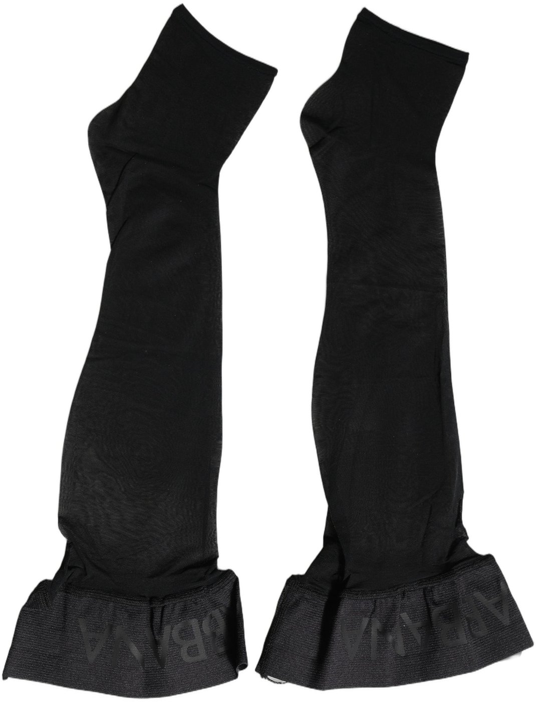 Dolce & Gabbana Black Nylon Logo Calf Long Women Accessory Socks